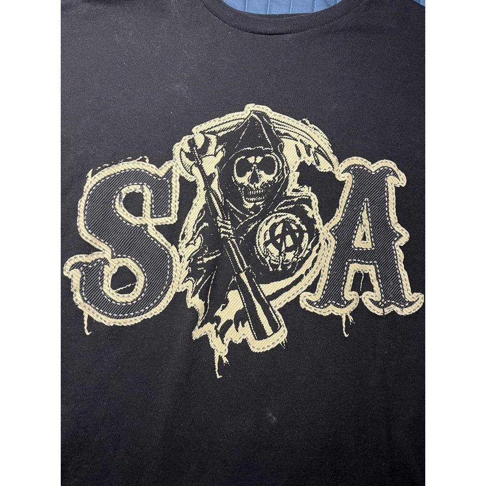 Sons Of Anarchy SoA Grim Reaper Graphic Tee T-Shirt Large Black Short Sleeve